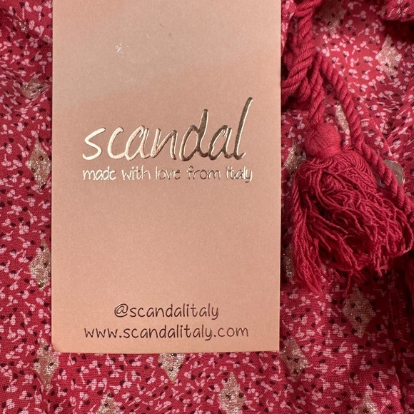 NWT Scandal Italy Ordell Tiered Ruffle Mini Dress Womens Medium Floral Boho Pink - Picture 14 of 16